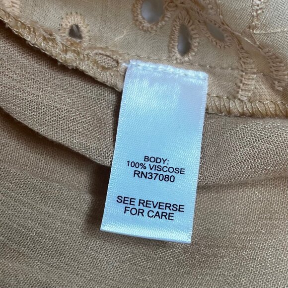 Versona Embroidered Button Front Top Womens Medium Yellow - Picture 6 of 7